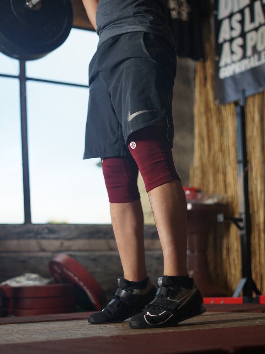 Knitted Red Knee Pads