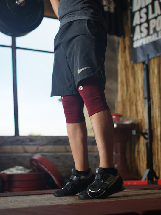 Knitted Red Knee Pads