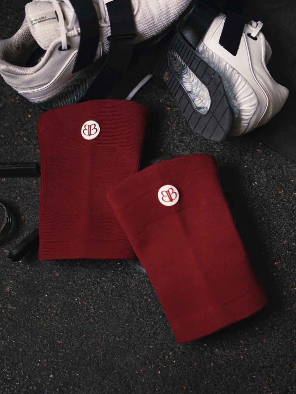 Knitted Red Knee Pads