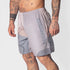 Pantaloncini da CrossFit Palma di Banbroken in bianco e grigio, vista frontale
