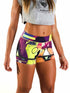 Pantaloncini sportivi aderenti Universe da donna di Banbroken con stampa multicolore, vista frontale