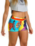 Pantaloncini sportivi aderenti Rio Fit da donna di Banbroken con stampa multicolore, vista frontale